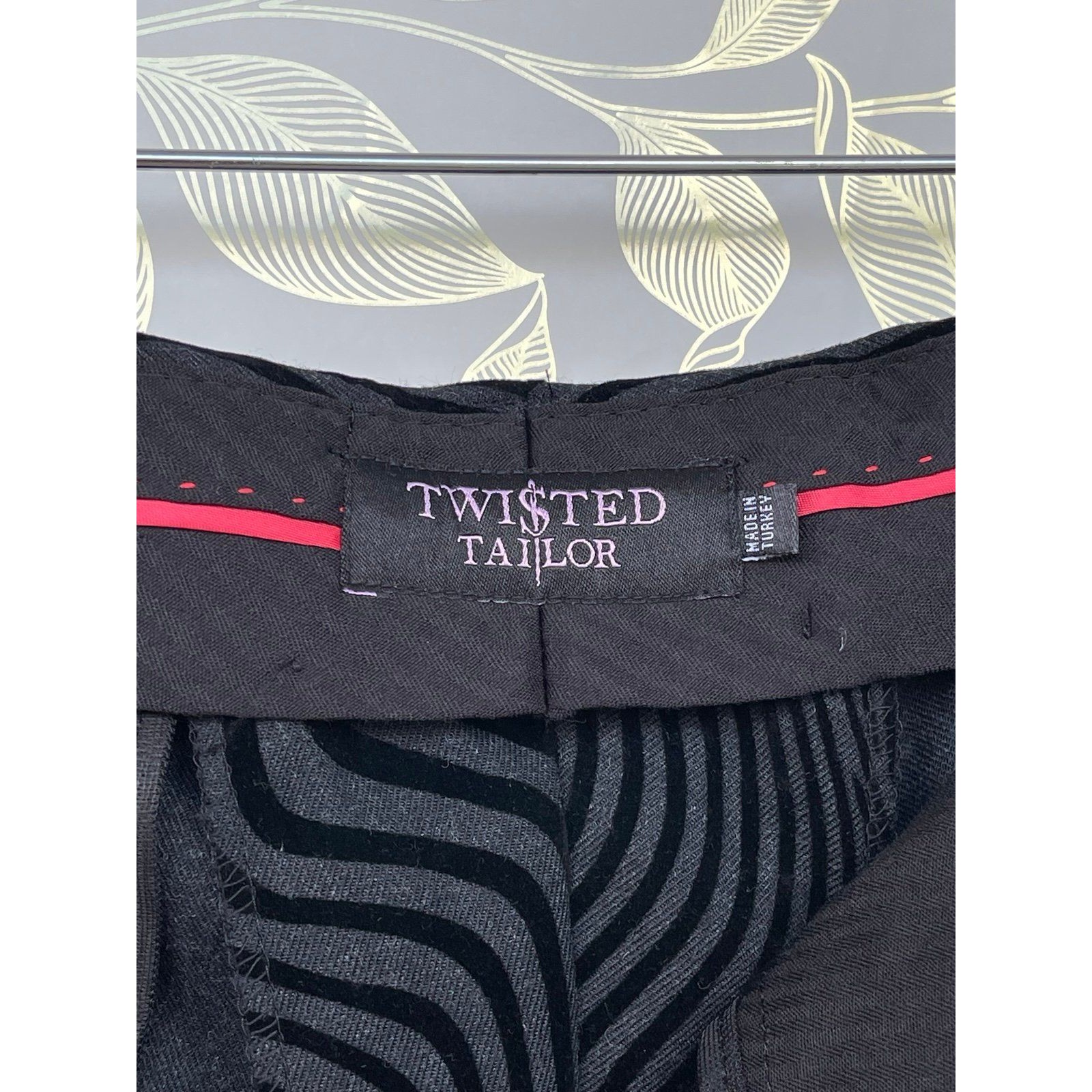 Twisted Tailor Torrance Black Velvet Swirl Dress Pants Size 38 — image 5 of 8